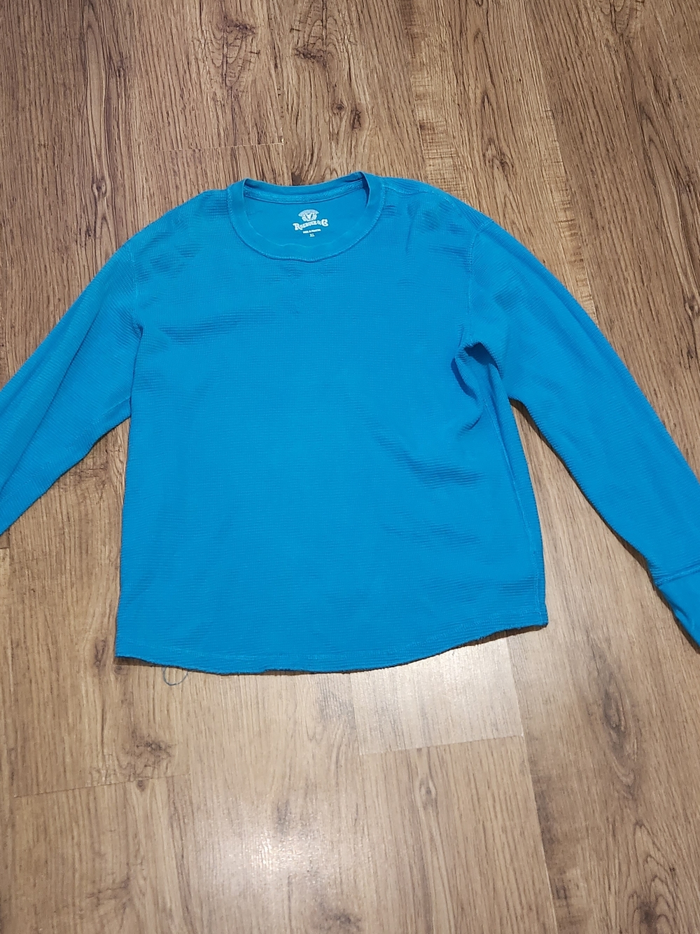 Men's Bright Blue Waffle Crewneck Sweatshirt